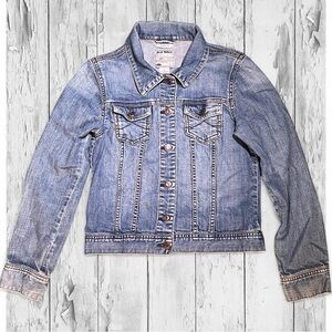 Old Navy Blue Denim Cropped Jacket